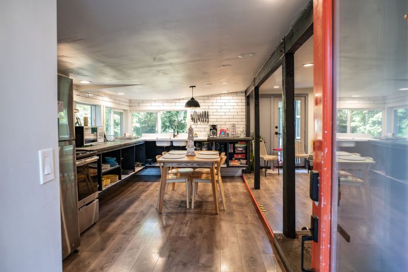 Bright kitchen with wood accents